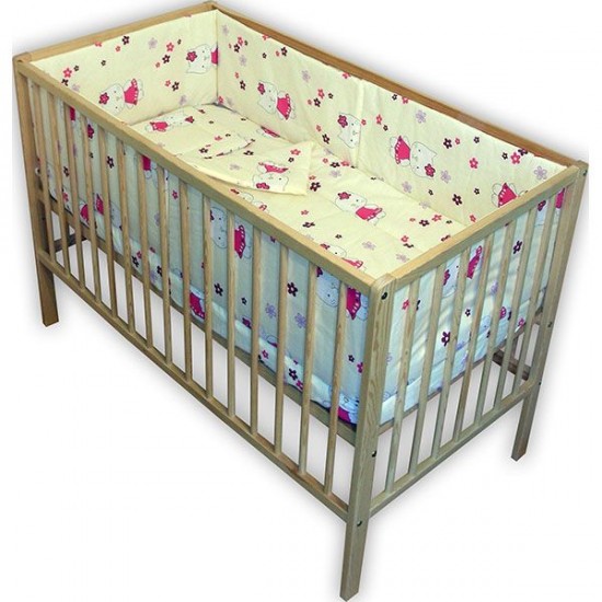 Lenjerie patut Hubners Kitty Floricele 5 piese Crem