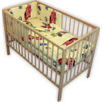 Lenjerie patut Hubners Masinute 4 piese Crem