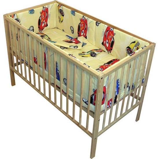 Lenjerie patut Hubners Masinute 5 piese Crem