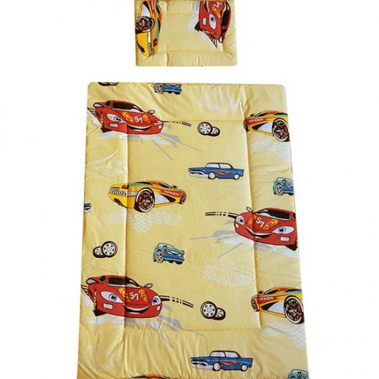 Lenjerie patut Hubners Masinute 5 piese Crem