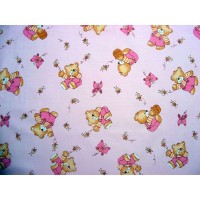 Lenjerie patut Hubners Ursulet cu albinute 4 piese Roz