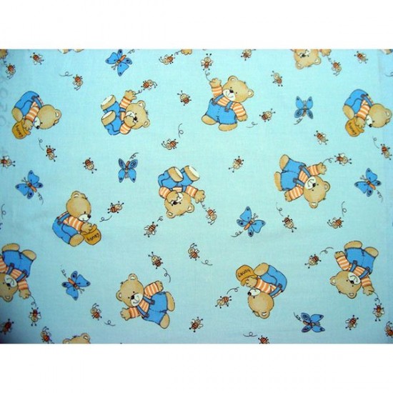 Lenjerie patut Hubners Ursulet cu Albinute 5 piese Albastru