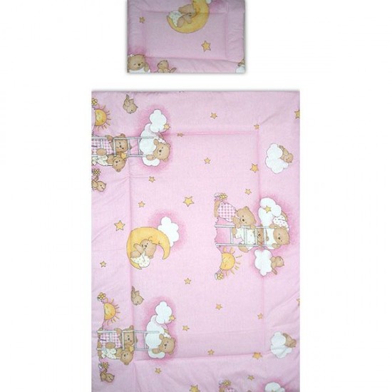 Lenjerie patut Hubners Ursulet Somn Usor 5 piese Roz