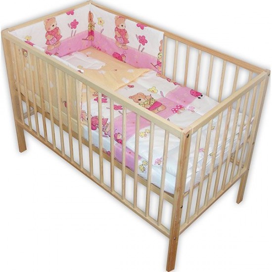 Lenjerie patut Hubners Ursuletul Gradinar 4 piese Roz