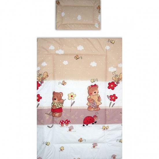 Lenjerie patut Hubners Ursuletul Gradinar 5 piese Crem