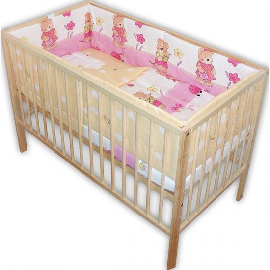 Lenjerie patut Hubners Ursuletul Gradinar 5 piese Roz