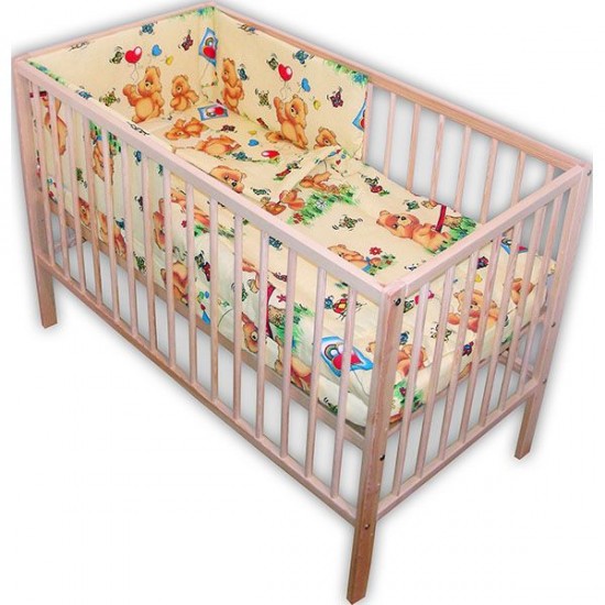 Lenjerie patut Hubners Ursuletul Jucaus 4 piese Crem