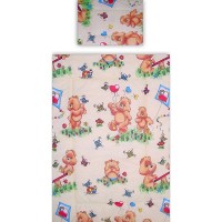 Lenjerie patut Hubners Ursuletul Jucaus 4 piese Crem