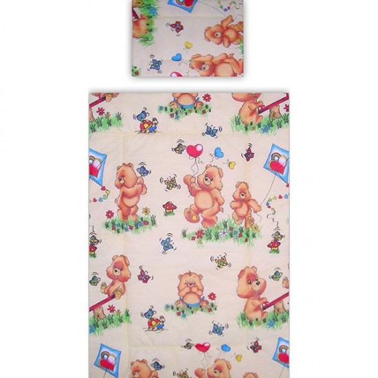 Lenjerie patut Hubners Ursuletul Jucaus 4 piese Crem