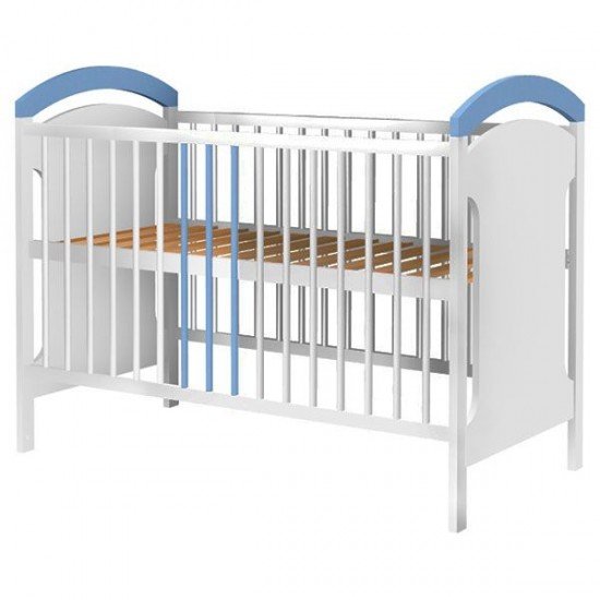 Patut copii din lemn Hubners Anita 120x60 cm Alb-Albastru