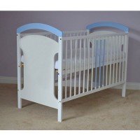 Patut copii din lemn Hubners Anita 120x60 cm Alb-Albastru