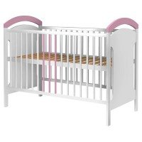 Patut copii din lemn Hubners Anita 120x60 cm Alb-Roz