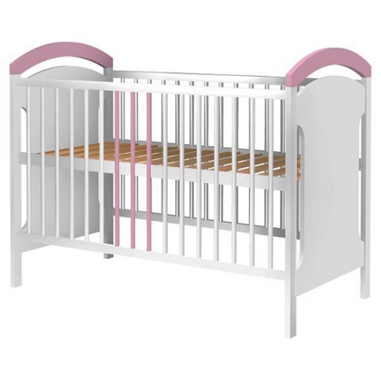Patut copii din lemn Hubners Anita 120x60 cm Alb-Roz