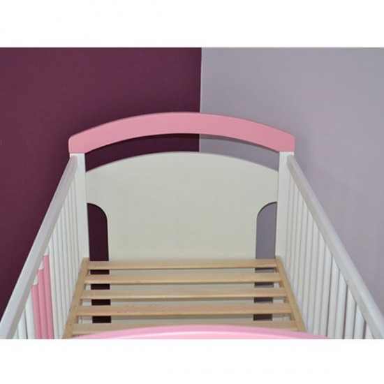 Patut copii din lemn Hubners Anita 120x60 cm Alb-Roz
