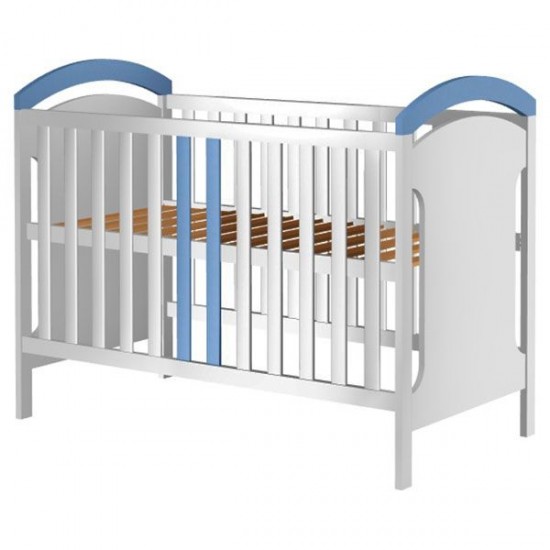 Patut copii din lemn Hubners Hansell 120x60 cm Alb-Albastru