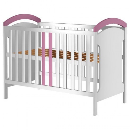 Patut copii din lemn Hubners Hansell 120x60 cm Alb-Roz