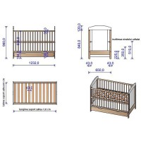 Patut copii din lemn Hubners Kamilla 120x60 cm alb cu sertar