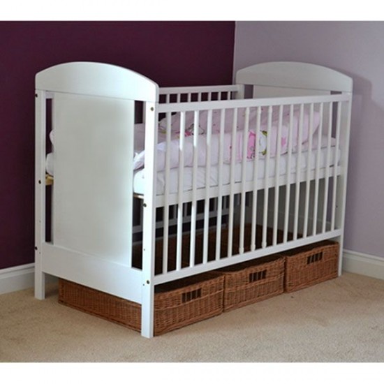 Patut copii din lemn Hubners Kamilla 120x60 cm Alb