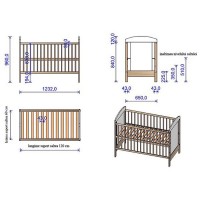 Patut copii din lemn Hubners Kamilla 120x60 cm Venghe