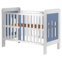 Patut copii din lemn Hubners Sophie 120x60 cm Alb-Albastru