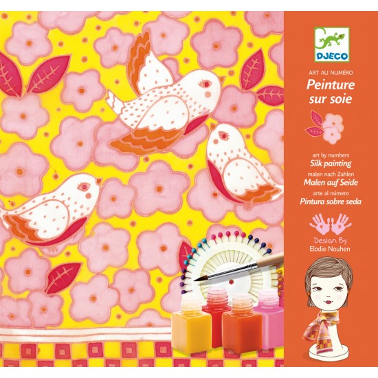 Pictura pe matase pasari - Kit Djeco