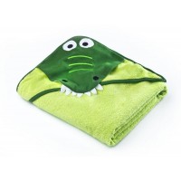 Prosop cu gluga brodata Water Friends 100x100 cm Green