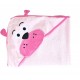 Prosop cu gluga brodata Water Friends 100x100 cm Pink