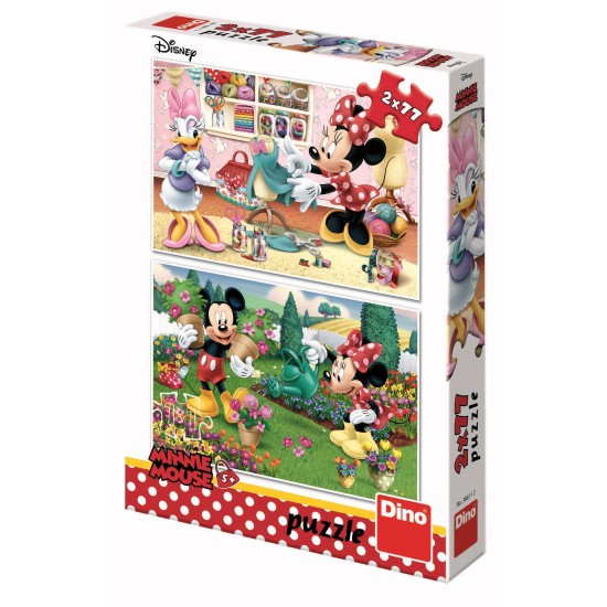 Puzzle 2 in 1 - Minnie la treaba (77 piese)