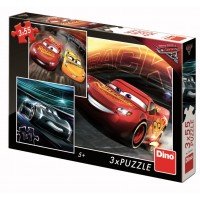 Puzzle 3 in 1 - Cars 3: Cursa cea mare (55 piese)