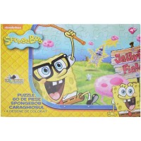 Puzzle 60 piese Coloreaza-ma Spongebob Caraghiosul