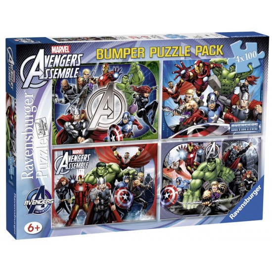 PUZZLE AVENGERS, 4x100 PIESE