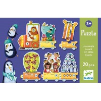 Puzzle Djeco Trenuletul cu animale numarate