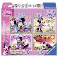 PUZZLE MINNIE MOUSE, 4 BUC IN CUTIE, 12/16/20/24 PIESE