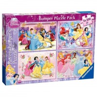 PUZZLE PRINTESELE DISNEY, 4x100 PIESE