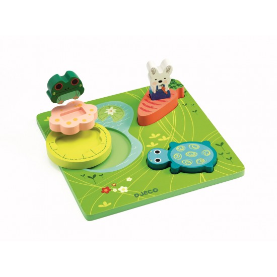 Puzzle relief Djeco - 1,2,3 Froggy