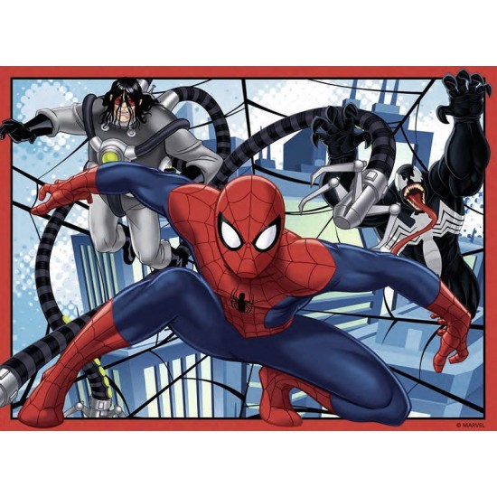 PUZZLE SPIDERMAN, 4 BUC IN CUTIE, 12/16/20/24 PIESE