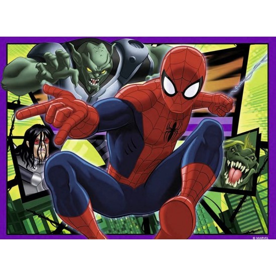 PUZZLE SPIDERMAN, 4 BUC IN CUTIE, 12/16/20/24 PIESE