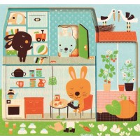Puzzle straturi Djeco Casuta iepurasilor