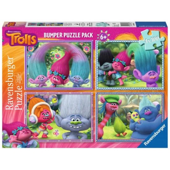 PUZZLE TROLLS, 4x100 PIESE