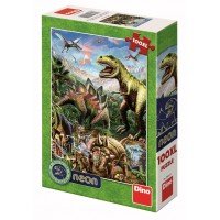 Puzzle XL - Lumea dinozaurilor neon (100 piese)