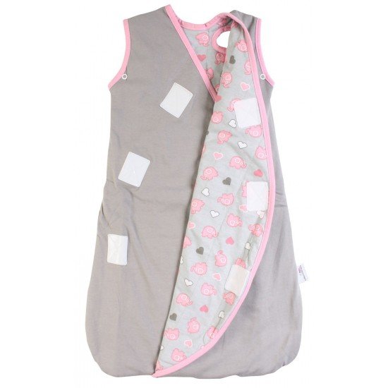 Sac de dormit multifunctional Grey Pink Elephant Travel 1-3 ani 2.5 Tog