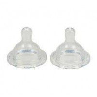 Set 2 tetine silicon pentru biberon cu gat larg debit variabil