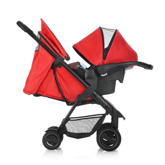 Set Carucior Acrobat Shop'n Drive Fishbone Red - Icoo