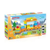 Set de constructii trenulet - 89 piese