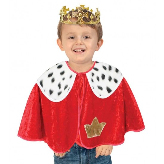 Set pelerina si coroana pentru deghizare Rege 92 cm