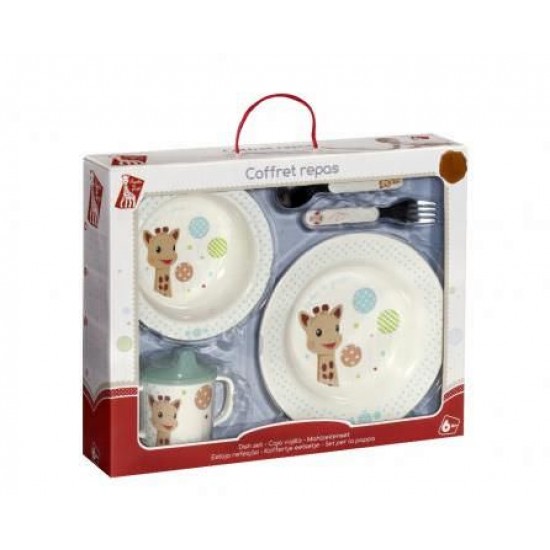 Set pentru masa melamina Girafa Sophie Baloane cutie cadou - Vulli