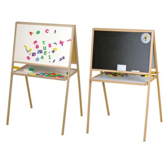 Tablita magnetica de lemn 2 fete cu suport mare