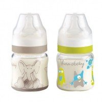 Set 2 biberoane sticla gat larg 120ml - Thermobaby 