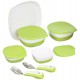 Scaun de masa 4moms White Grey + Set farfurii si tacamuri Cadou