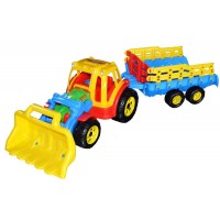 Tractor excavator cu remorca mare